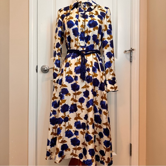 NWOT Max Mara Studio Label-cut 100% Silk Straight-line Dress Sz: US4 Spring - Picture 13 of 16